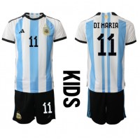 Dječji Nogometni Dres Argentina Angel Di Maria #11 Domaci SP 2022 Kratak Rukav (+ Kratke hlače)